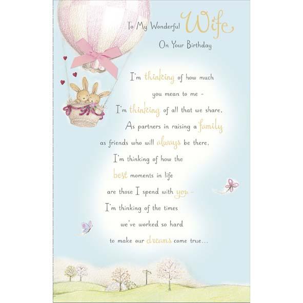 Photo of Birthday Wife Cute Greetings Card