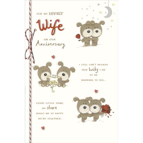 Photo of Anniversary Wedding Wife Cute Greetings Card