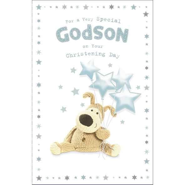 Photo of Christening Godson Cute Greetings Card
