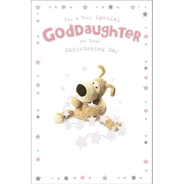 Photo of Christening Goddaughter Cute Greetings Card