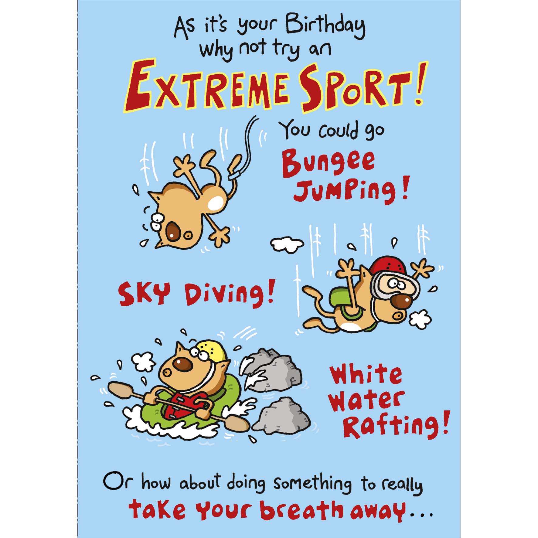 Front of Extreme Sports Birthday Funny Greetings Card