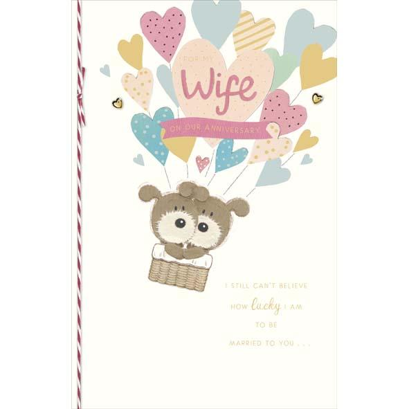 Photo of Anniversary Wedding Wife Cute Greetings Card