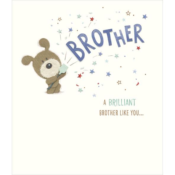 Photo of Birthday Brother Cute Greetings Card