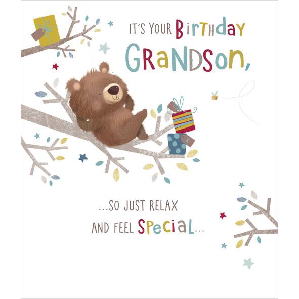Photo of Birthday Grandson Cute Greetings Card