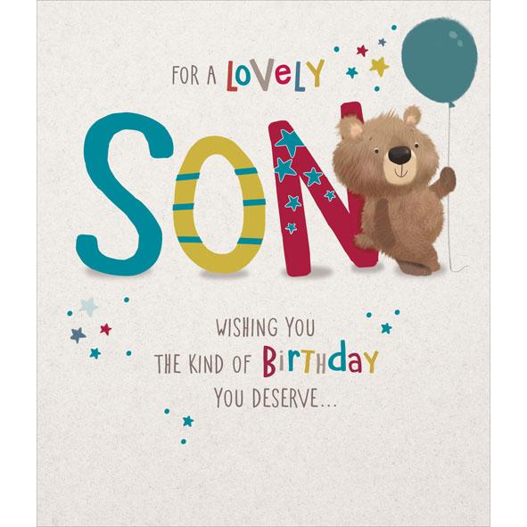 Photo of Birthday Son Cute Greetings Card